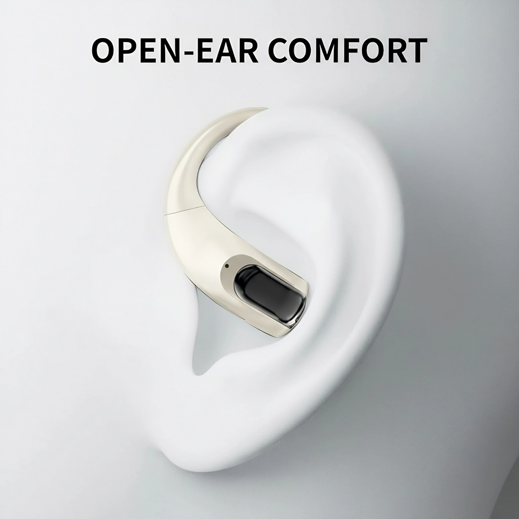 Wireless Earbuds Bluetooth Headphones,Lightweight EarHooks-Style Earbuds,Bluetooth5.4 Wireless Earphones,48H Playtime IPX4 Waterproof Running（beige）