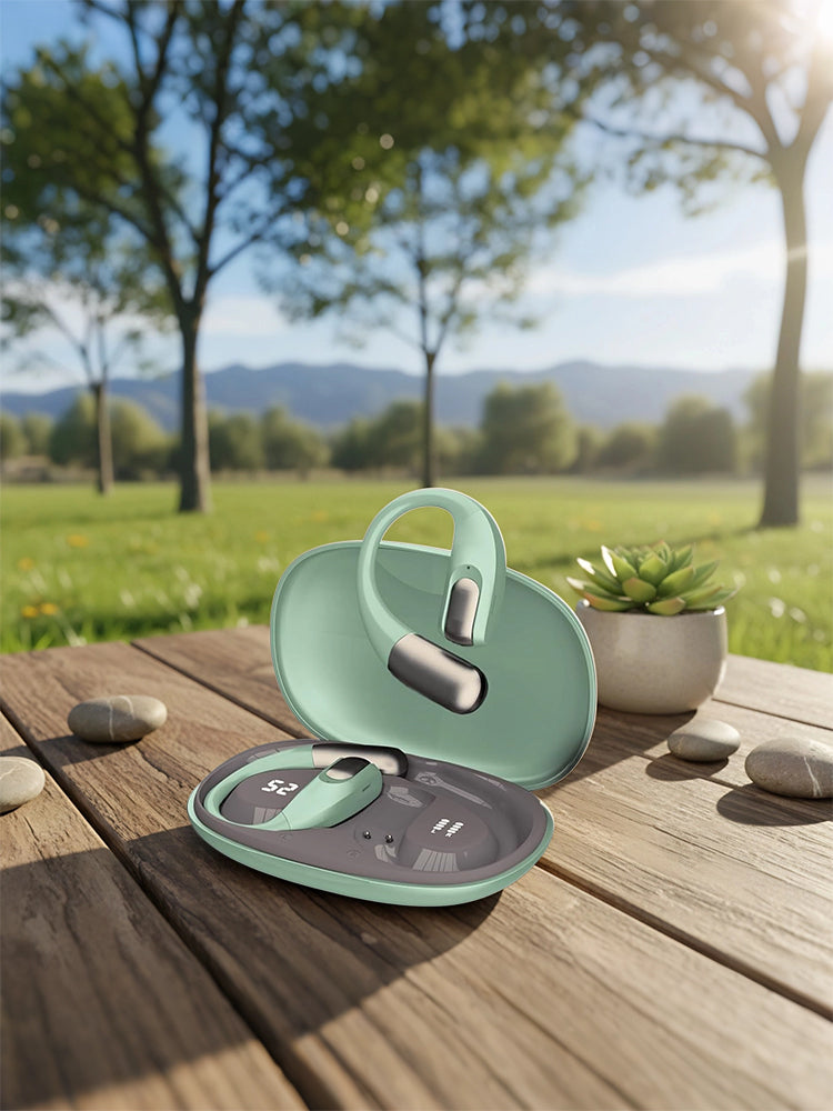 Wireless Earbuds Bluetooth Headphones,Lightweight EarHooks-Style Earbuds,Bluetooth5.4 Wireless Earphones,48H Playtime IPX4 Waterproof Running（green）