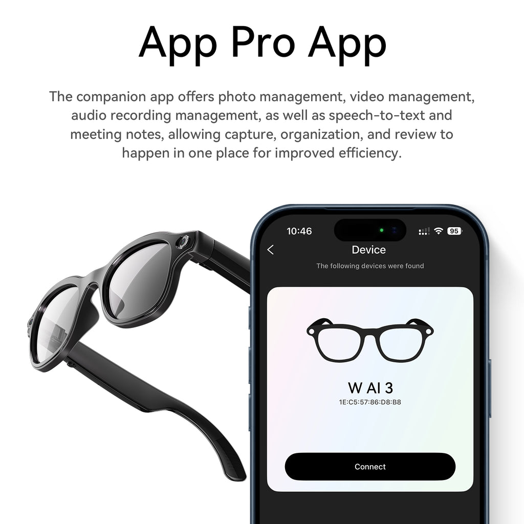 WAI3 Pro 8MP AI Camera Glasses | HD Photo & Video