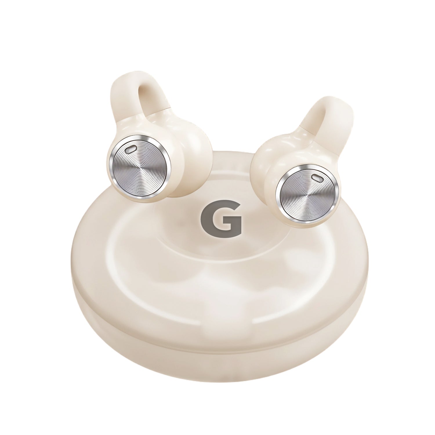 Upgraded Open Ear Earbuds Clip-On Earbuds Comfortable fit & Crystal-Clear Sound, 80H Playtime Bluetooth 5.4 Wireless Headphones for Women Ideal for SmallEars,Sports,Workouts,（Champagne Gold）