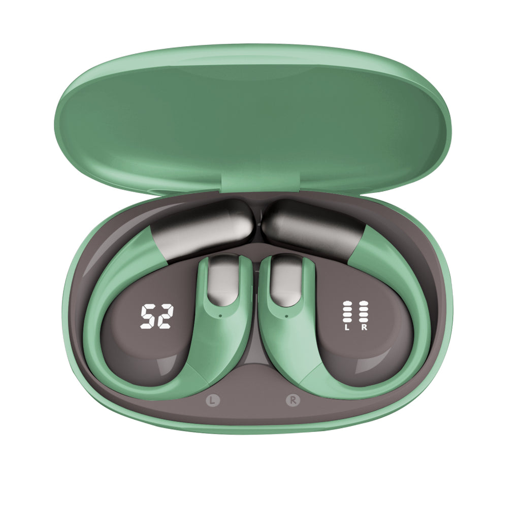 Wireless Earbuds Bluetooth Headphones,Lightweight EarHooks-Style Earbuds,Bluetooth5.4 Wireless Earphones,48H Playtime IPX4 Waterproof Running（green）