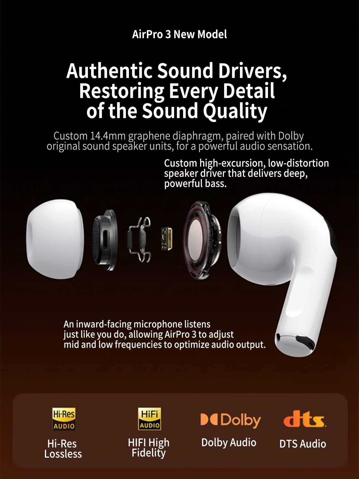 Pro 3 Wireless Earbuds with Noise Cancelling, Heart Rate Monitor & Sport Fit