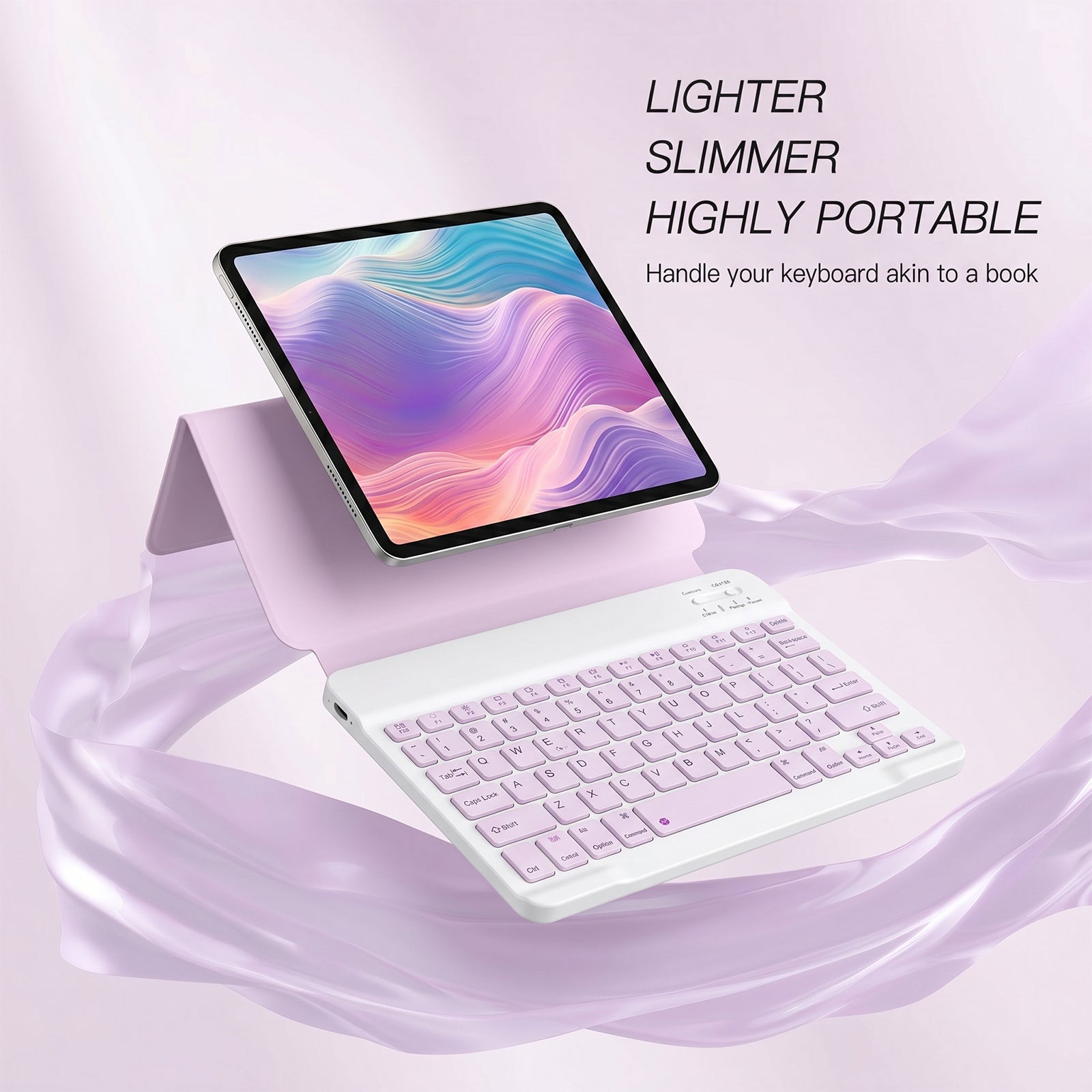 Ultra Slim Bluetooth Keyboard with Built-in Stand for iPad 10th/9th Generation, iPad Air, iPad Pro, iPhone, Android Tablets and Bluetooth Devices – Portable Wireless Keyboard,