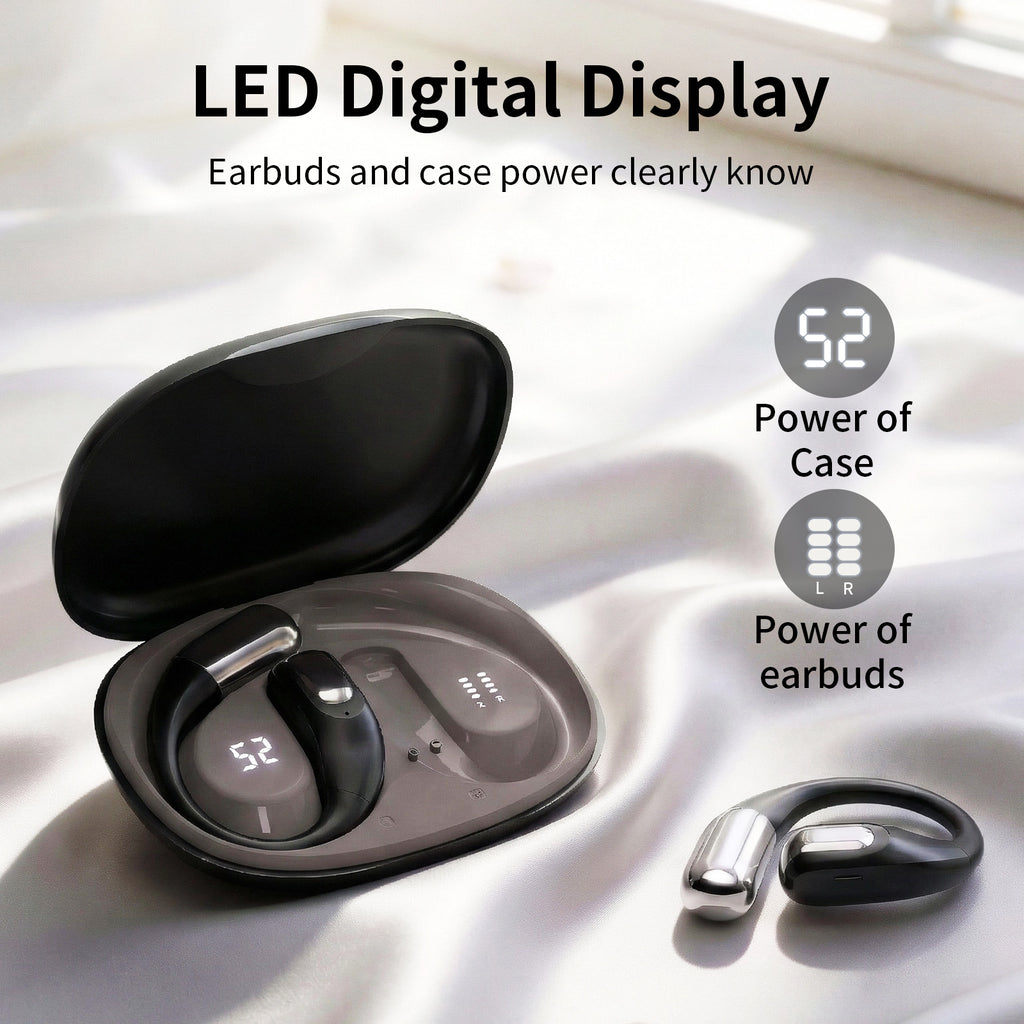 Wireless Earbuds Bluetooth Headphones,Lightweight EarHooks-Style Earbuds,Bluetooth5.4 Wireless Earphones,48H Playtime, IPX4 Waterproof Running Headpho