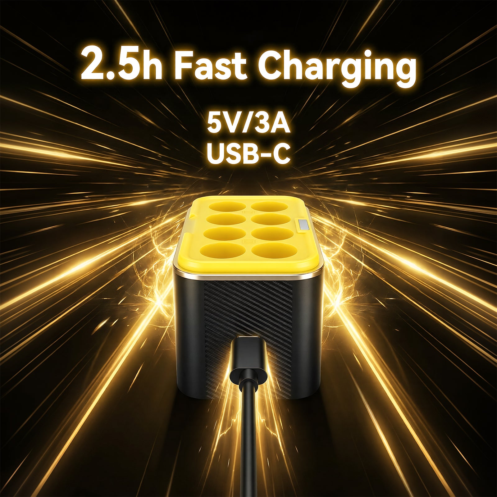 Rechargeable AA Battery Charger,8 Pack AA Lithium Batteries for Blink Camera,15W Fast Charging 1.5V Constant Output 3700mWh High Capacity (Batteries are Not Included).