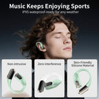 Green Ear Hook Wireless Earbuds with 48H Playtime, Sport Fit & Waterproof Design