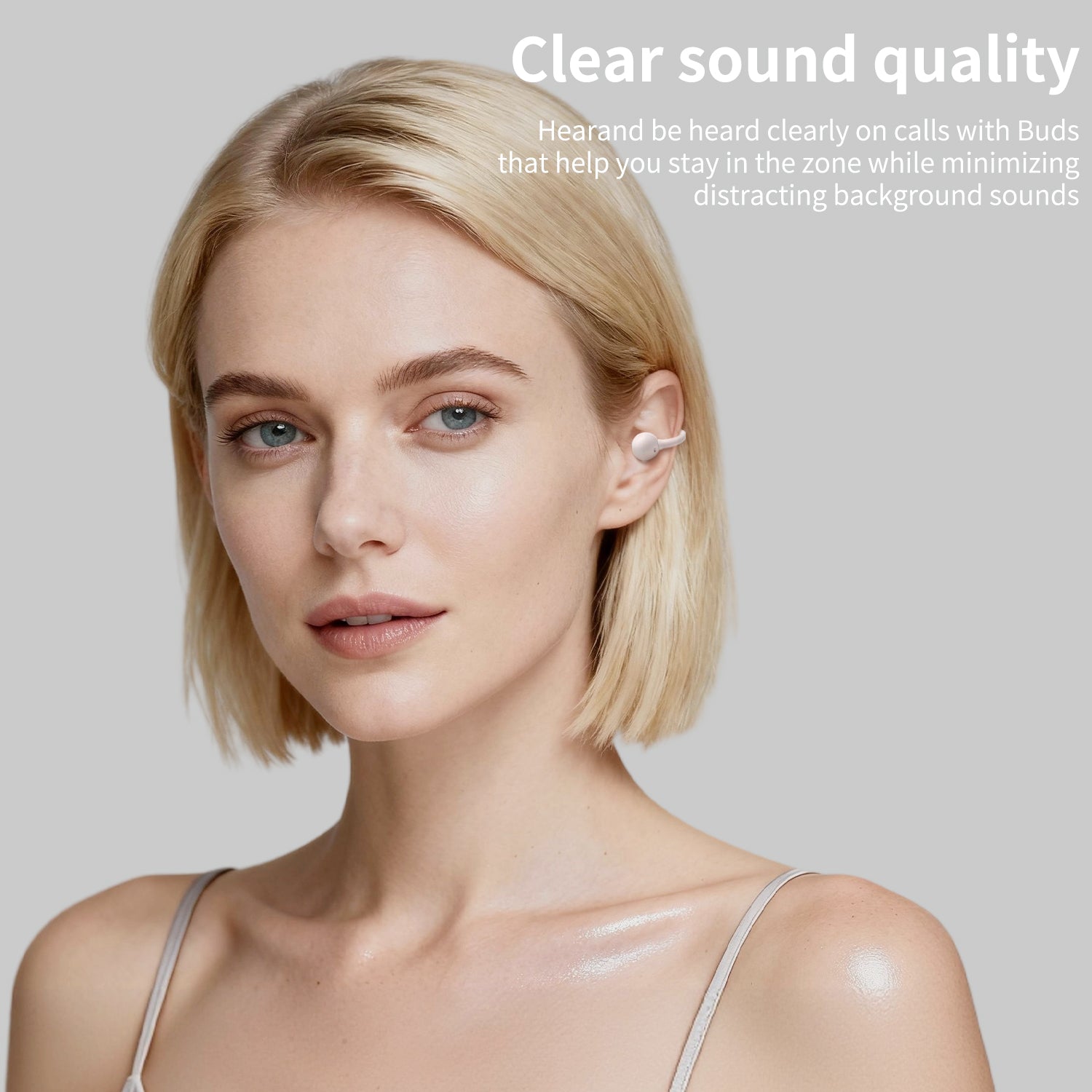 Upgraded Open Ear Earbuds Clip-On Earbuds Comfortable fit & Crystal-Clear Sound, 80H Playtime Bluetooth 5.4 Wireless Headphones for Women Ideal for SmallEars,Sports,Workouts