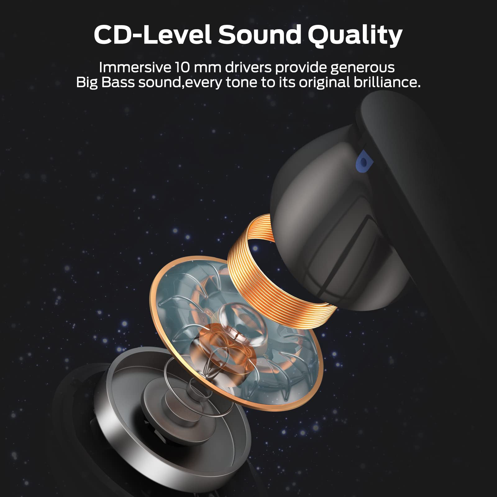 Max50 Max50 TWS Bluetooth Earbuds with ANC & ENC Noise Cancellation, Hi-Fi Stereo Sound, 50H Battery Life, IPX5 Waterproof, Type-C Charging Case