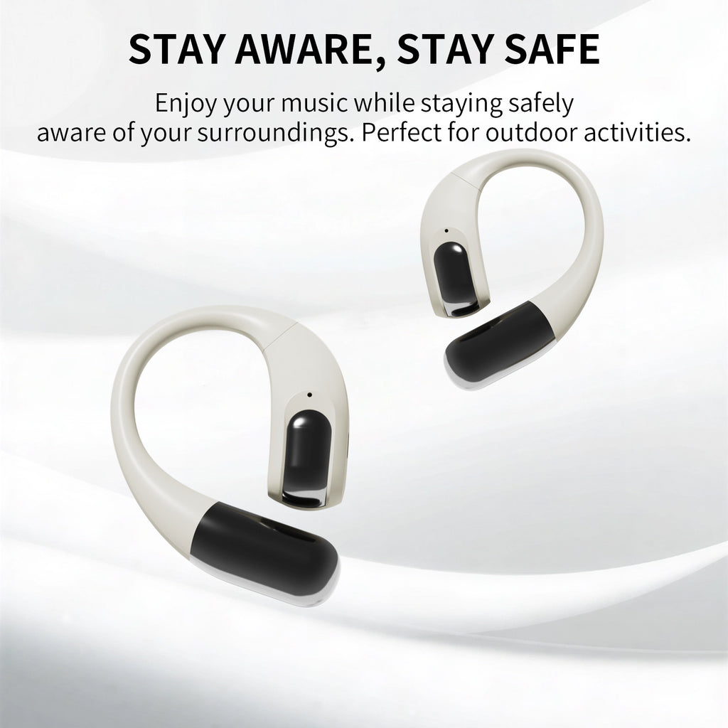 Wireless Earbuds Bluetooth Headphones,Lightweight EarHooks-Style Earbuds,Bluetooth5.4 Wireless Earphones,48H Playtime IPX4 Waterproof Running（white）