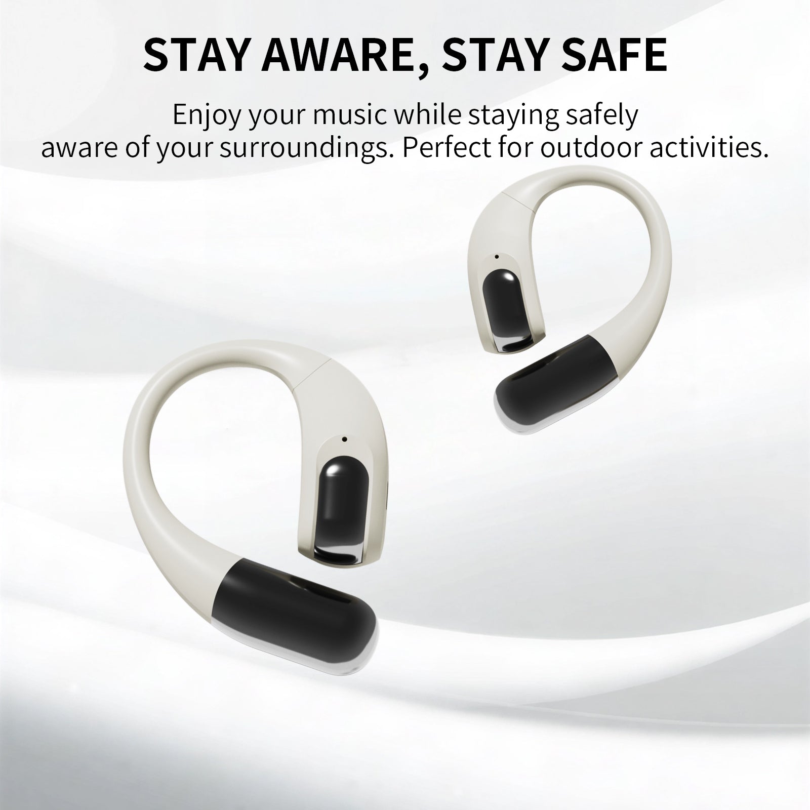 Wireless Earbuds Bluetooth Headphones,Lightweight EarHooks-Style Earbuds,Bluetooth5.4 Wireless Earphones,48H Playtime IPX4 Waterproof Running（white）