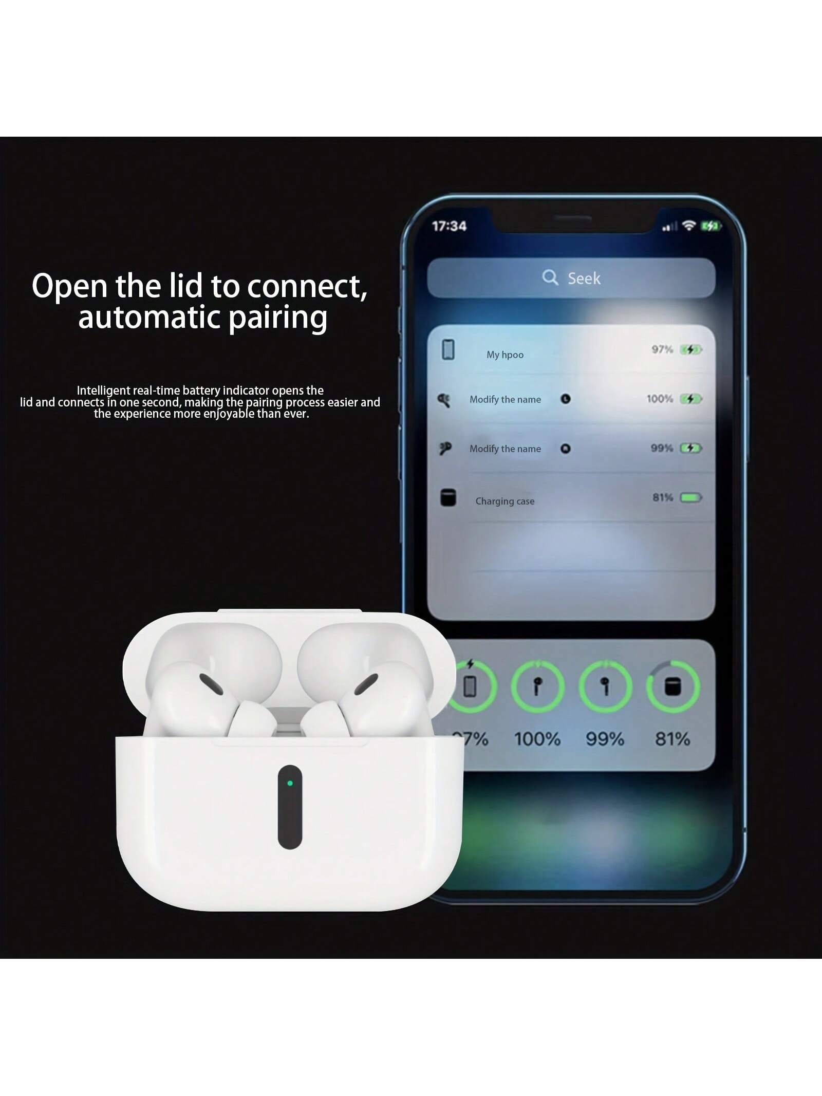 Bluetooth 5.4 Wireless Earbuds with ANC Mic, 40H Playtime & Waterproof Sport Fit