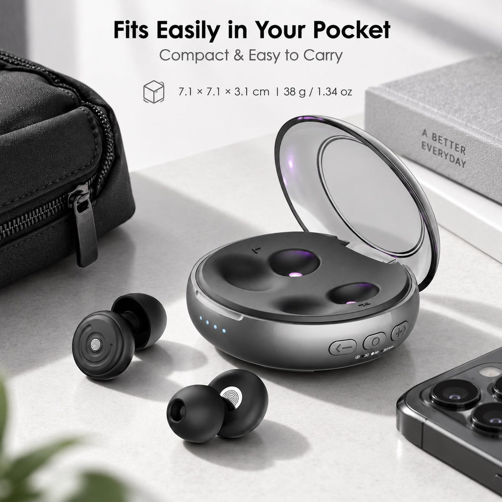 GAGAAL Portable White Noise Machine & Adjustable Ear Plugs for Sleeping