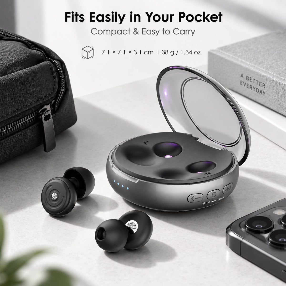 GAGAAL Portable White Noise Machine & Adjustable Ear Plugs for Sleeping