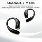 Black Ear Hook Bluetooth Earbuds with 48H Playtime, Running & Workout Headphones