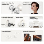 Clip-On Open Ear Wireless Earbuds with 80H Playtime, Clear Sound & Comfort Fit
