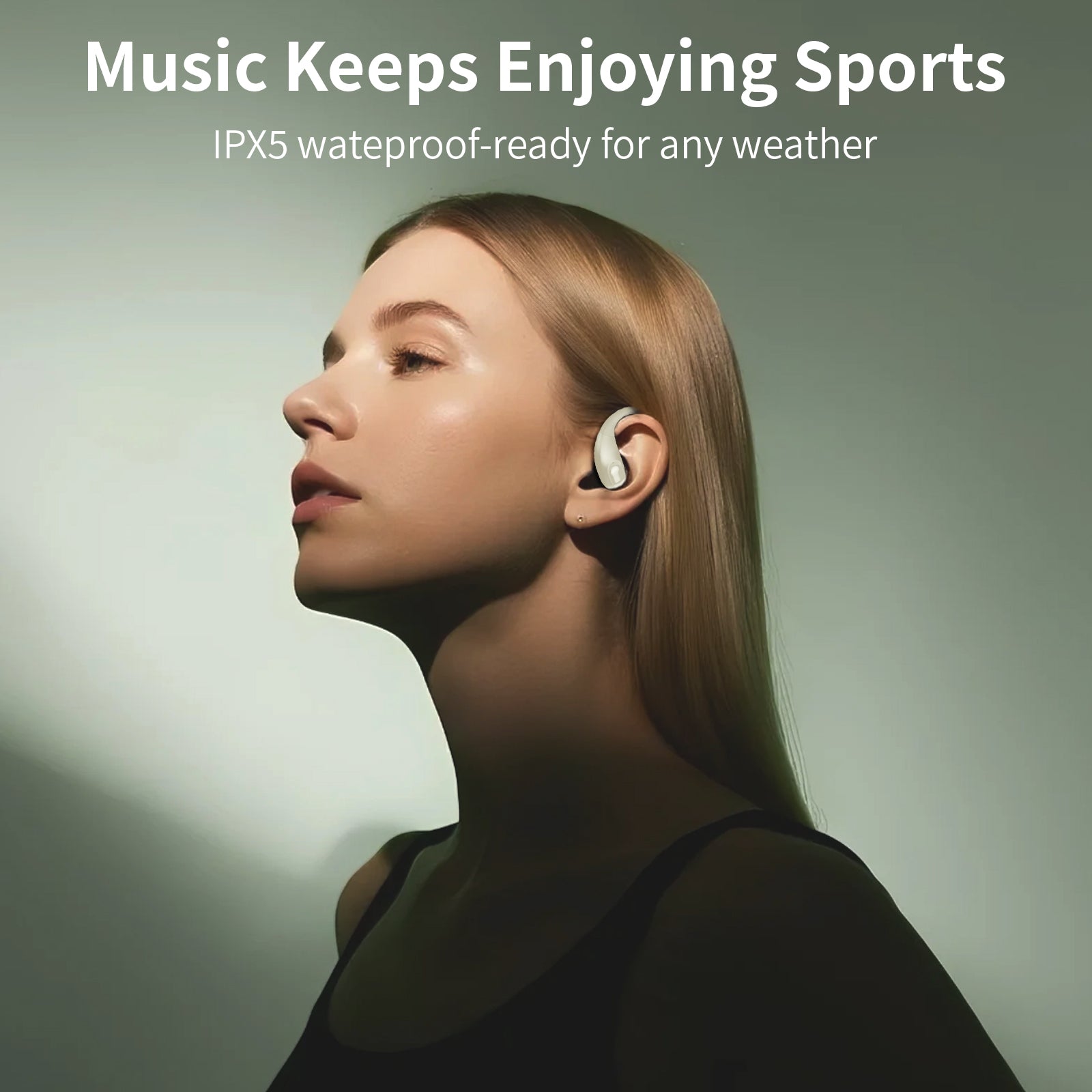 Lightweight Ear Hook Bluetooth Earbuds with 48H Playtime, IPX4 Sport Waterproof