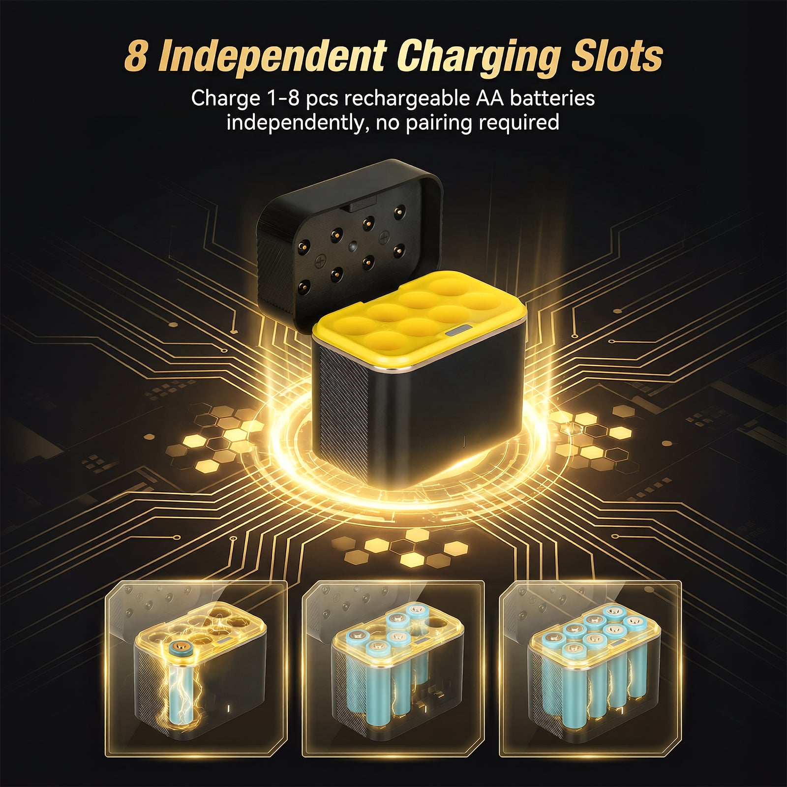 Rechargeable AA Battery Charger,8 Pack AA Lithium Batteries for Blink Camera,15W Fast Charging 1.5V Constant Output 3700mWh High Capacity (Batteries are Not Included).
