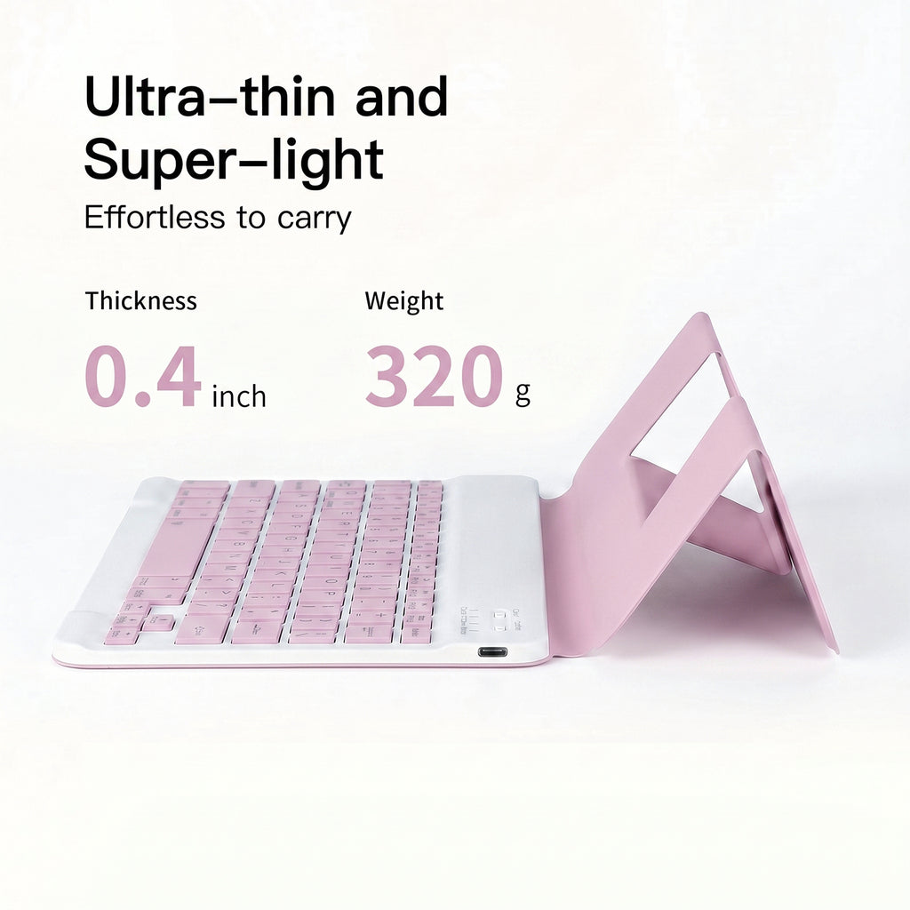 Ultra Slim Bluetooth Keyboard with Built-in Stand for iPad 10th/9th Generation, iPad Air, iPad Pro, iPhone, Android Tablets and Bluetooth Devices – Portable Wireless Keyboard,