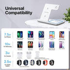 3-in-1 Wireless Charging Pad for Phone, Watch & Earbuds, Compact Desk Charger