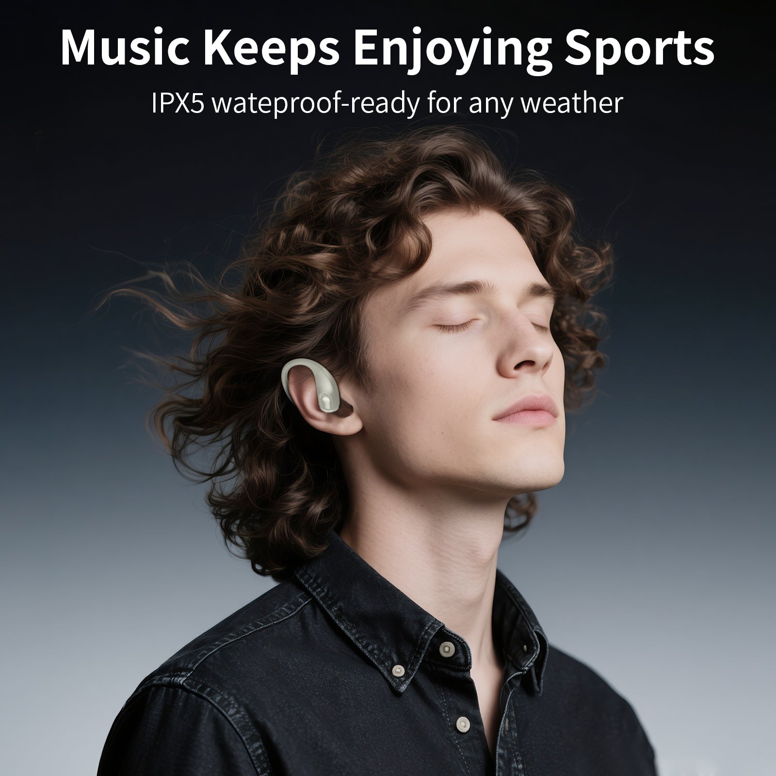 Lightweight Ear Hook Bluetooth Earbuds with 48H Playtime, IPX4 Sport Waterproof