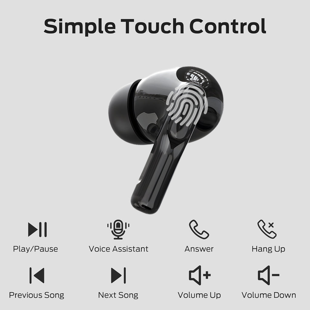 Max50 Max50 TWS Bluetooth Earbuds with ANC & ENC Noise Cancellation, Hi-Fi Stereo Sound, 50H Battery Life, IPX5 Waterproof, Type-C Charging Case