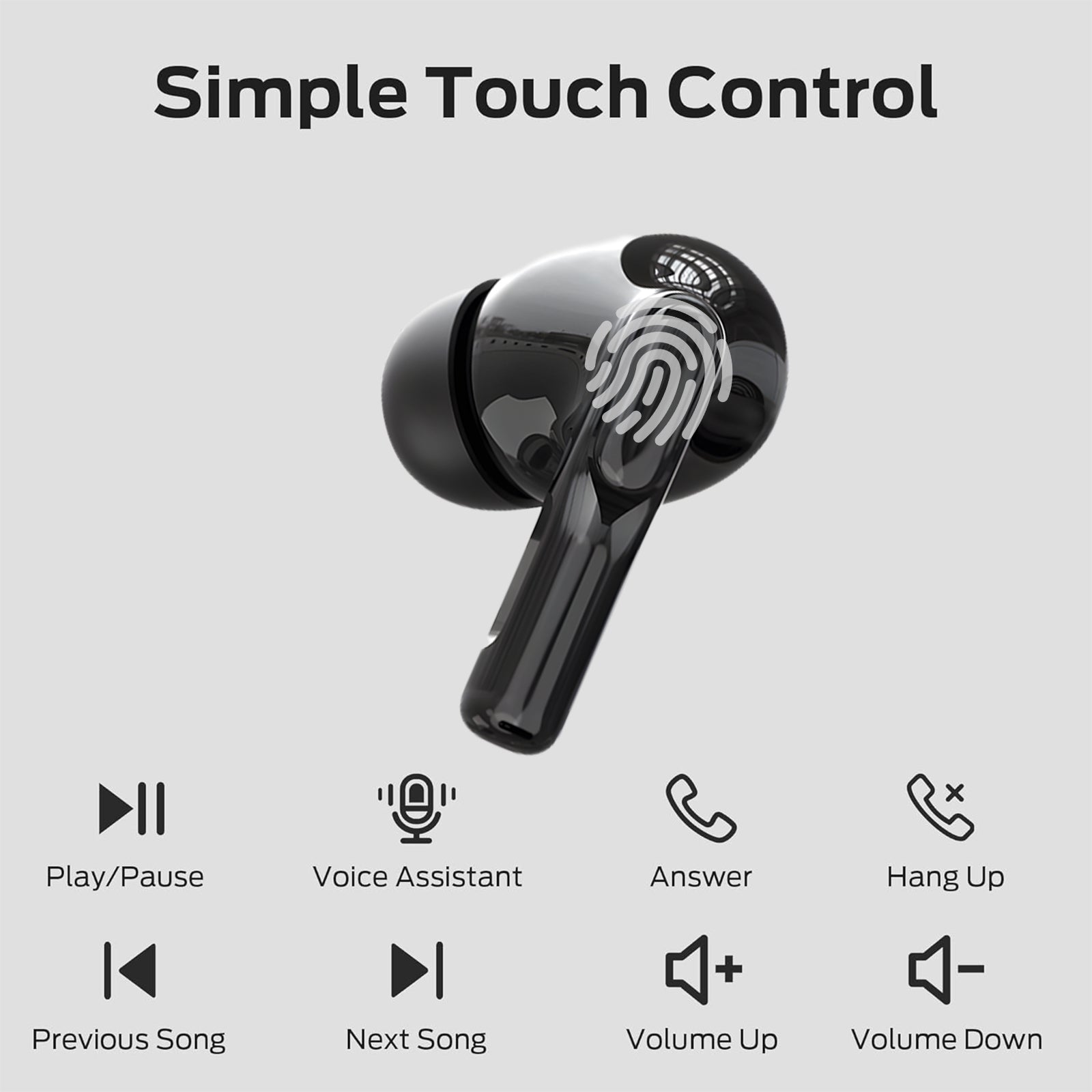 Max50 Max50 TWS Bluetooth Earbuds with ANC & ENC Noise Cancellation, Hi-Fi Stereo Sound, 50H Battery Life, IPX5 Waterproof, Type-C Charging Case