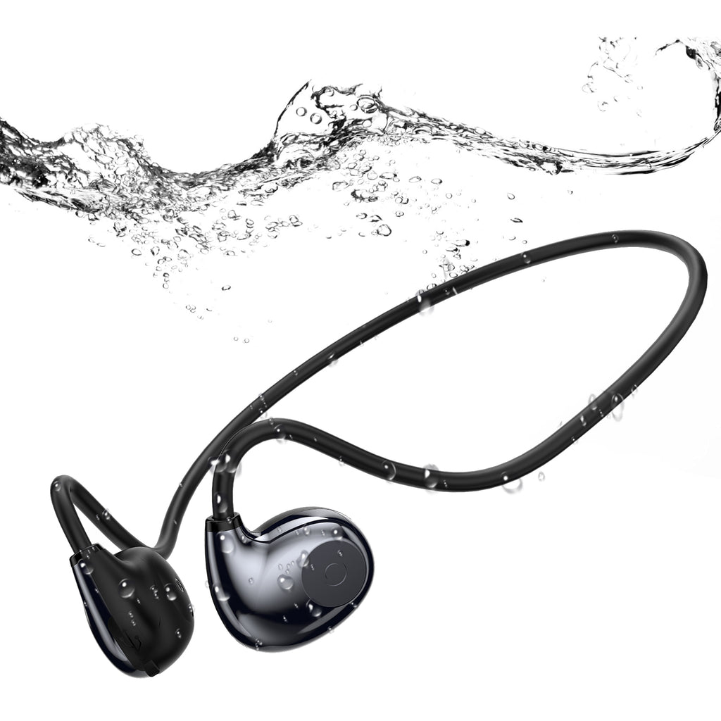 Open Ear Headphones Wireless Bluetooth, Air Conduction Headset Wireless Earbuds, Sports Headphones with HD Stereo Sound, Secure Fit Earhooks, 24H Playtime, Calling for Gym
