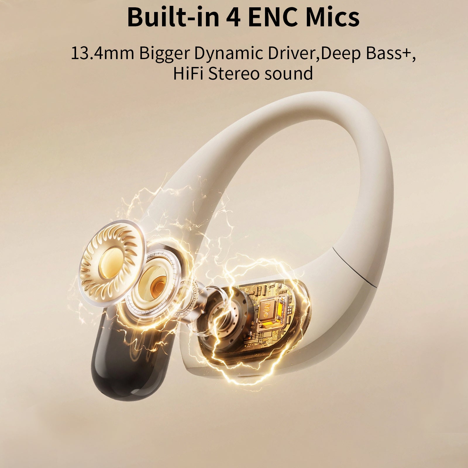 Wireless Earbuds Bluetooth Headphones,Lightweight EarHooks-Style Earbuds,Bluetooth5.4 Wireless Earphones,48H Playtime IPX4 Waterproof Running（white）