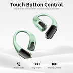 Green Ear Hook Wireless Earbuds with 48H Playtime, Sport Fit & Waterproof Design