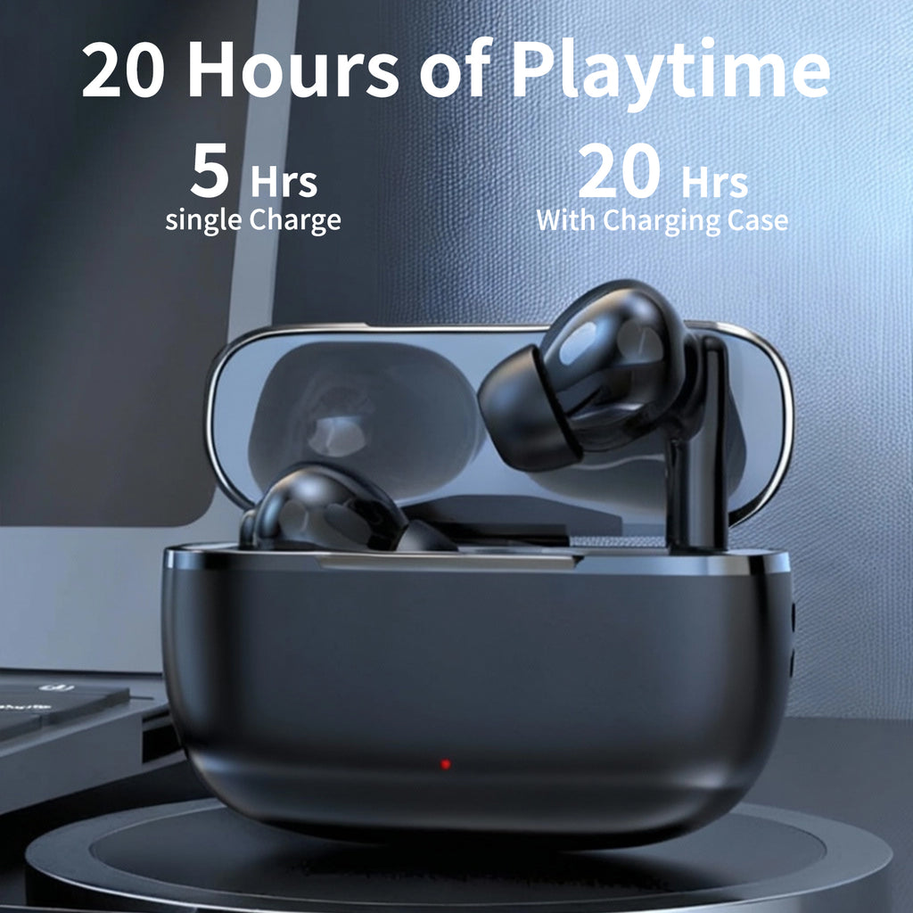 Max50 Max50 TWS Bluetooth Earbuds with ANC & ENC Noise Cancellation, Hi-Fi Stereo Sound, 50H Battery Life, IPX5 Waterproof, Type-C Charging Case