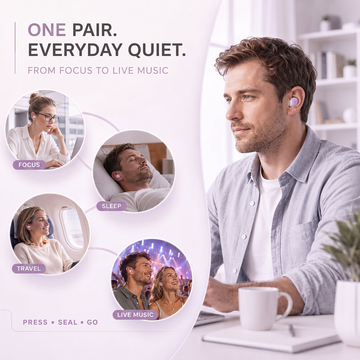 GAGAAL 2026 Adjustable Ear Plugs for Sleeping-2 Modes for Ultimate Control