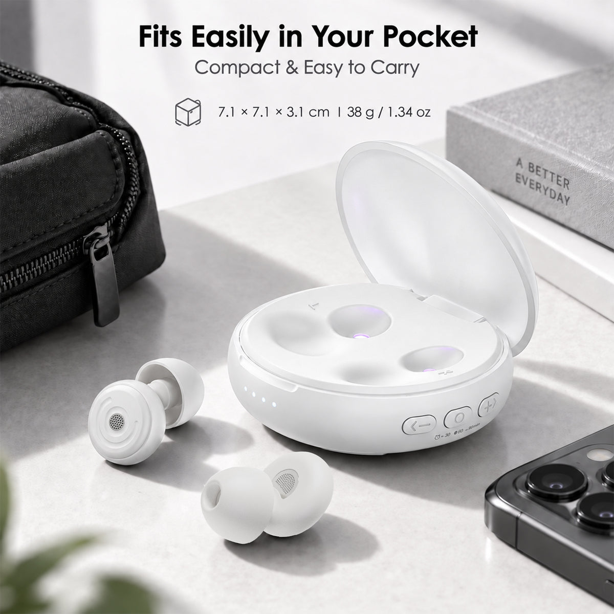 GAGAAL Portable White Noise Machine & Adjustable Ear Plugs for Sleeping