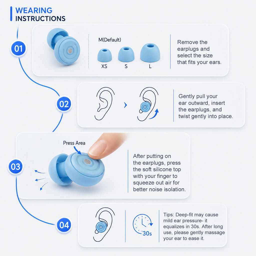 GAGAAL 2026 Adjustable Ear Plugs for Sleeping-2 Modes for Ultimate Control